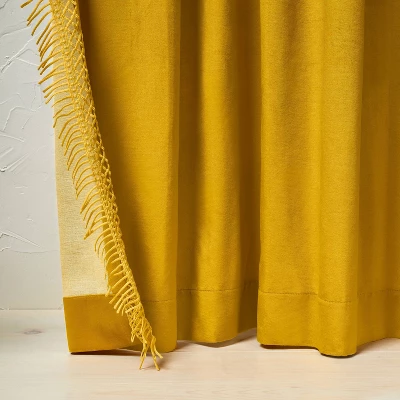 1pc Light Filtering Velvet Macrame Trim Window Curtain Panel - Opalhouse™ designed with Jungalow™ 1pc Light Filtering Velvet Macrame Trim Window Curtain Panel - Opalhouse™ Designed With Jungalow™ -Opalhouse Store GUEST 04691ac9 fbd6 458c a9d2 a62ec89883ea