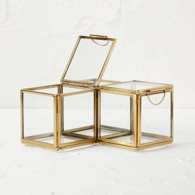 Metal Glass Decorative Box Gold - Opalhouse™ designed with Jungalow™ Metal Glass Decorative Box Gold - Opalhouse™ Designed With Jungalow™ -Opalhouse Store GUEST 274b2735 55c5 4d23 a297 c23e674b78d1