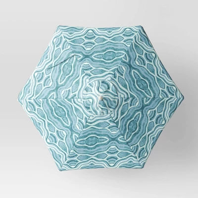 7.5'x7.5' Decorative Trim Scalloped Outdoor Market Umbrella Blue - Opalhouse™ designed with Jungalow™ 7.5'x7.5' Decorative Trim Scalloped Outdoor Market Umbrella Blue - Opalhouse™ Designed With Jungalow™ -Opalhouse Store GUEST 3480178a 70b9 4096 bef0 b5fe8b7a355b