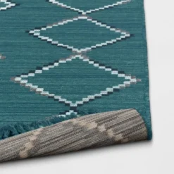 5' X 7' Soft Moroccan Tapestry With Double Knot Fringe Woven Outdoor Rug Teal - Opalhouse™ 4 5' X 7' Soft Moroccan Tapestry With Double Knot Fringe Woven Outdoor Rug Teal - Opalhouse™ -Opalhouse Store GUEST 3a15645d 40e3 4c67 92df d55f6ad30a10