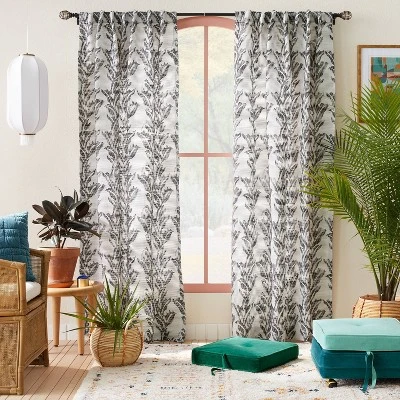 1pc 50"x84" Light Filtering Limu-Limu Leaf Jacquard Curtain Panel Gray - Opalhouse™ designed with Jungalow™ 1pc 50"x84" Light Filtering Limu-Limu Leaf Jacquard Curtain Panel Gray - Opalhouse™ Designed With Jungalow™ -Opalhouse Store GUEST 421dc9b8 44ac 4840 a1f4 2563587244d5
