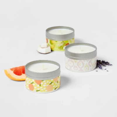 12.15oz Tin Gift Set Silver with Embossed Yellow Candle - Opalhouse™ 12.15oz Tin Gift Set Silver With Embossed Yellow Candle - Opalhouse™ -Opalhouse Store GUEST 529801b8 1c88 4603 8045 98c75508eab0