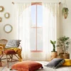 1pc Sheer Banded Geo Macrame Window Curtain Panel White - Opalhouse™ Designed With Jungalow™ 2 1pc Sheer Banded Geo Macrame Window Curtain Panel White - Opalhouse™ Designed With Jungalow™ -Opalhouse Store GUEST 5558f3f4 e289 4fce 89ab ad882207829f