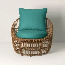 Topanga Club Chair With Ottoman - Blue/Brown - Opalhouse™ Designed With Jungalow™ -Opalhouse Store GUEST 57174ce6 b0ee 4e8d 9b5e 59abdb5c543f