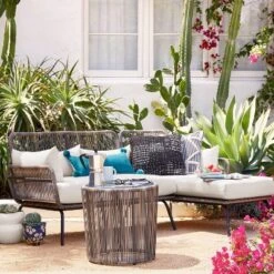 Latigo Patio Sectional Gray/Brown/Linen - Opalhouse™ -Opalhouse Store GUEST 58c62a04 f1e9 49d0 af85 6fa1cf870e49