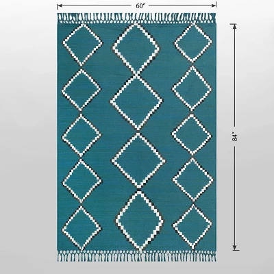 5' x 7' Soft Moroccan Tapestry with Double Knot Fringe Woven Outdoor Rug Teal - Opalhouse™ 5' X 7' Soft Moroccan Tapestry With Double Knot Fringe Woven Outdoor Rug Teal - Opalhouse™ -Opalhouse Store GUEST 59e527ba 7512 4b3c 92ea 0b2f51cfc486