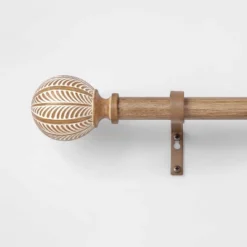 Carved Light Woodtone Ball Curtain Rod Natural - Opalhouse™ -Opalhouse Store GUEST 7e070734 076e 44dc 94e6 de22767e0af4
