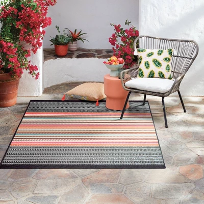 5' x 7' Outdoor Rug Multi Stripe Global Pink - Opalhouse™ 5' X 7' Outdoor Rug Multi Stripe Global Pink - Opalhouse™ -Opalhouse Store GUEST 849a4c76 29c9 486c a953 a03150bdac10