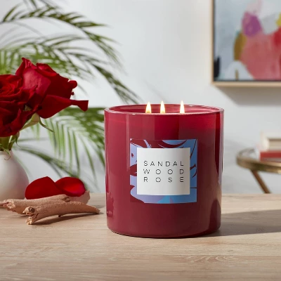 28oz Glass Sandalwood Rose Candle Burgundy - Opalhouse™ 28oz Glass Sandalwood Rose Candle Burgundy - Opalhouse™ -Opalhouse Store GUEST c434c36f 9024 4a6b a515 9b2129a653a9