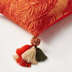 14"x20" Oblong Embroidered Leaf Pattern Accent Pillow Rust - Opalhouse™ Designed With Jungalow™ -Opalhouse Store GUEST d63fc097 241b 42e6 a759 c0f0cd01ee03