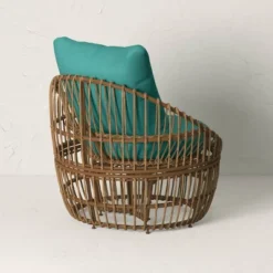 Topanga Club Chair With Ottoman - Blue/Brown - Opalhouse™ Designed With Jungalow™ -Opalhouse Store GUEST db6f5d67 275a 4bfa 9fae 3ff68f41b8d1