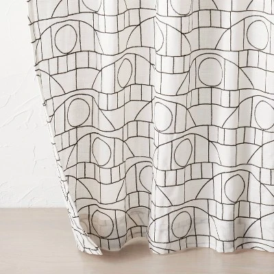 1pc Light Filtering Embroidery Bridges Window Curtain Panel White - Opalhouse™ designed with Jungalow™ 1pc Light Filtering Embroidery Bridges Window Curtain Panel White - Opalhouse™ Designed With Jungalow™ -Opalhouse Store GUEST ef34c50e f06b 4788 91d8 67cee1840fd9