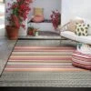 7' X 10' Outdoor Rug Multi Stripe Global Pink - Opalhouse™