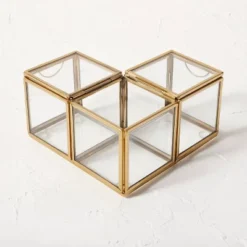 Metal Glass Decorative Box Gold - Opalhouse™ Designed With Jungalow™ 4 Metal Glass Decorative Box Gold - Opalhouse™ Designed With Jungalow™ -Opalhouse Store GUEST fc927fff 547b 4c4d 937a 78a22e5d52ae